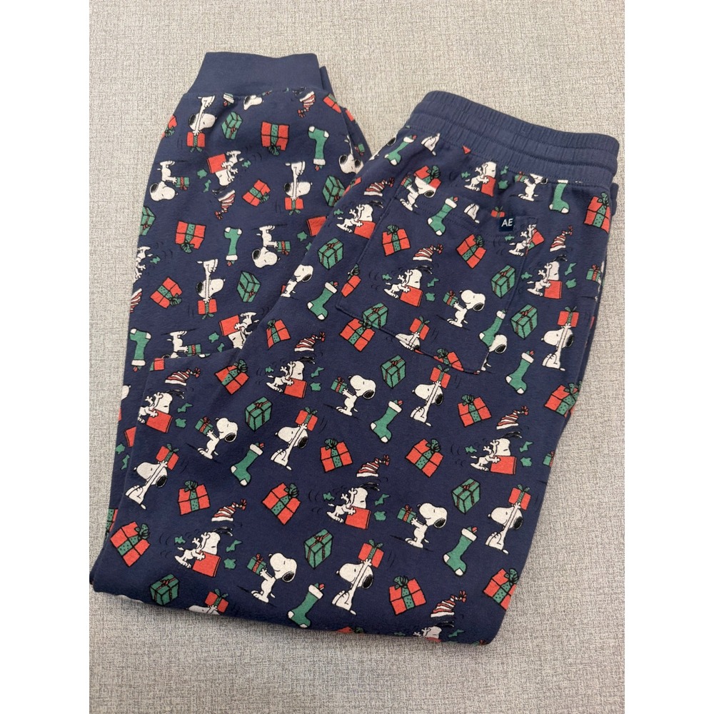American Eagle AE Lounge Snoopy Peanuts Holiday Christmas Jogger Sweatpants M